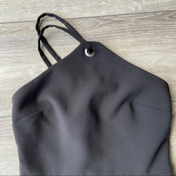 Topshop  Hanky Eyelet Halter Neck Romper in Black - Picture 3 of 10